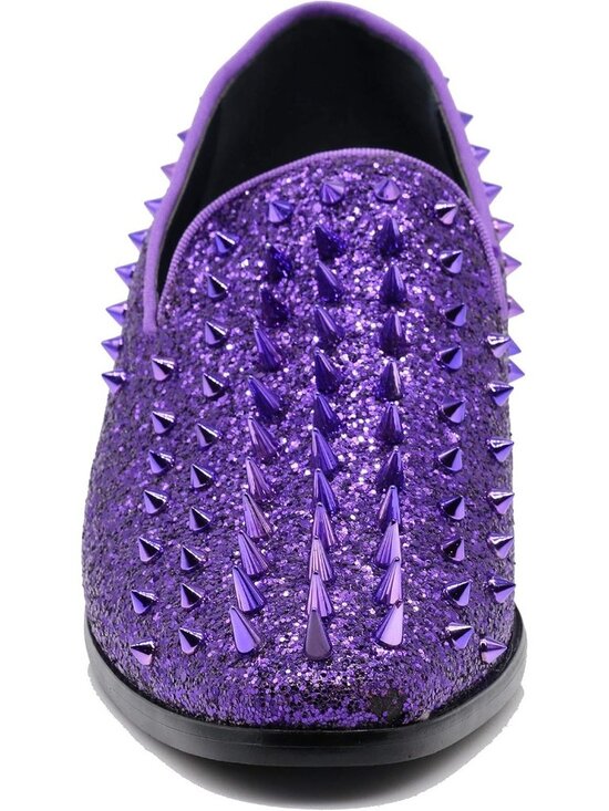 Enzo Romeo Men\'s Purple Rubber Sole Vintage Loafers Slip On Classic Tuxedo Shoes main image 7